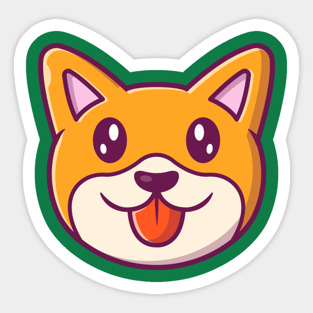 Cute Dog Face Cartoon (8) Sticker by Catalyst Labs